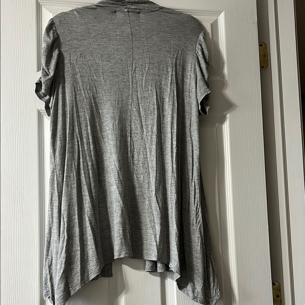 Gray Open Front Cardigan - Picture 3 of 4